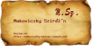 Makoviczky Szirén névjegykártya